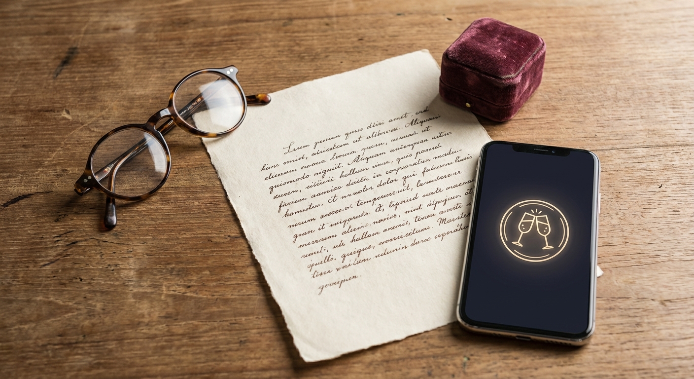 Handwritten speech and ToastPal app on a table