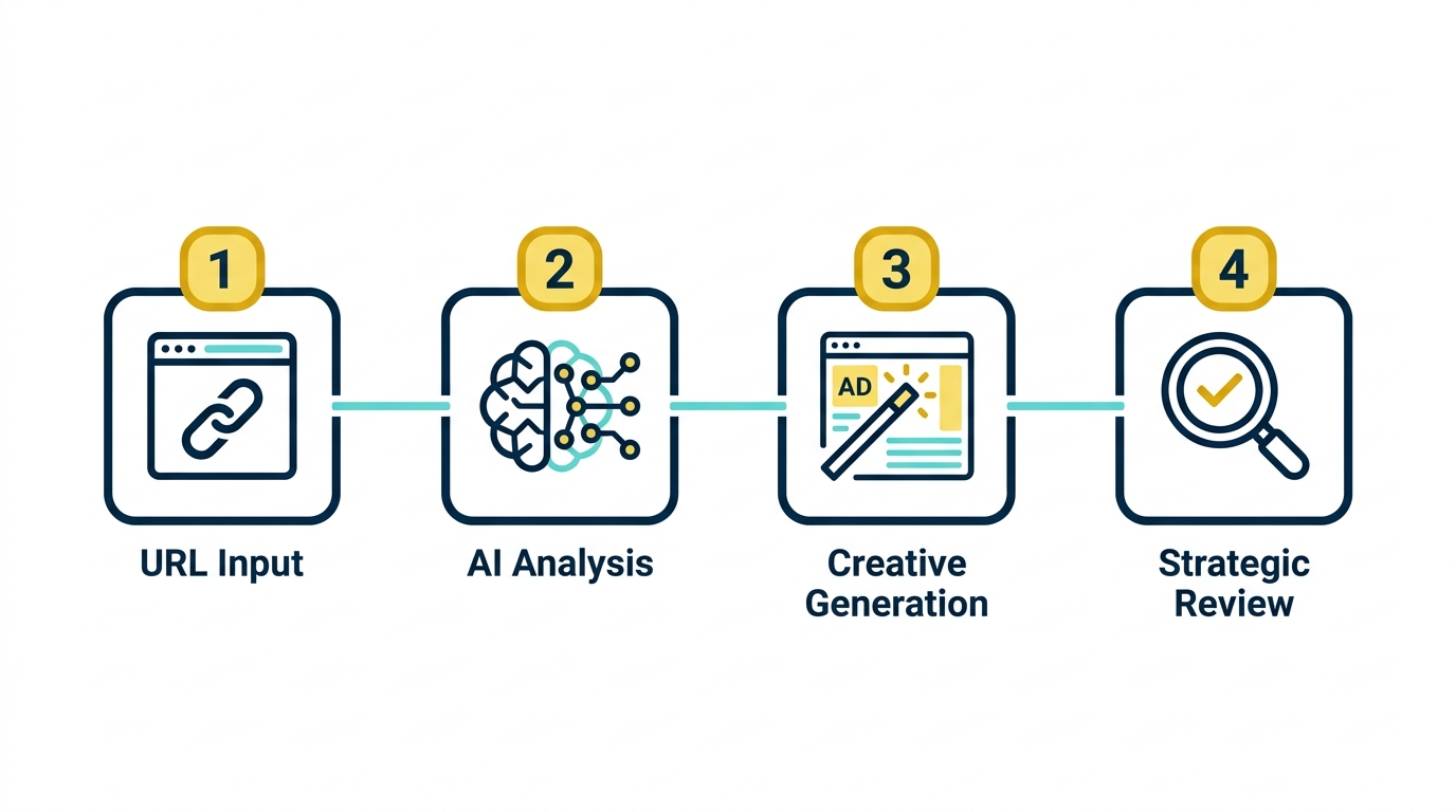 AI Google Ads Workflow Flowchart