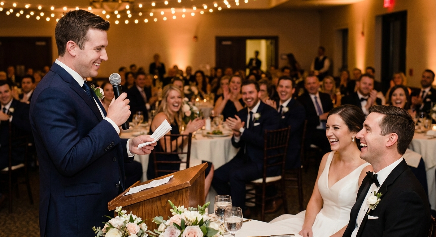 Best man giving a speech