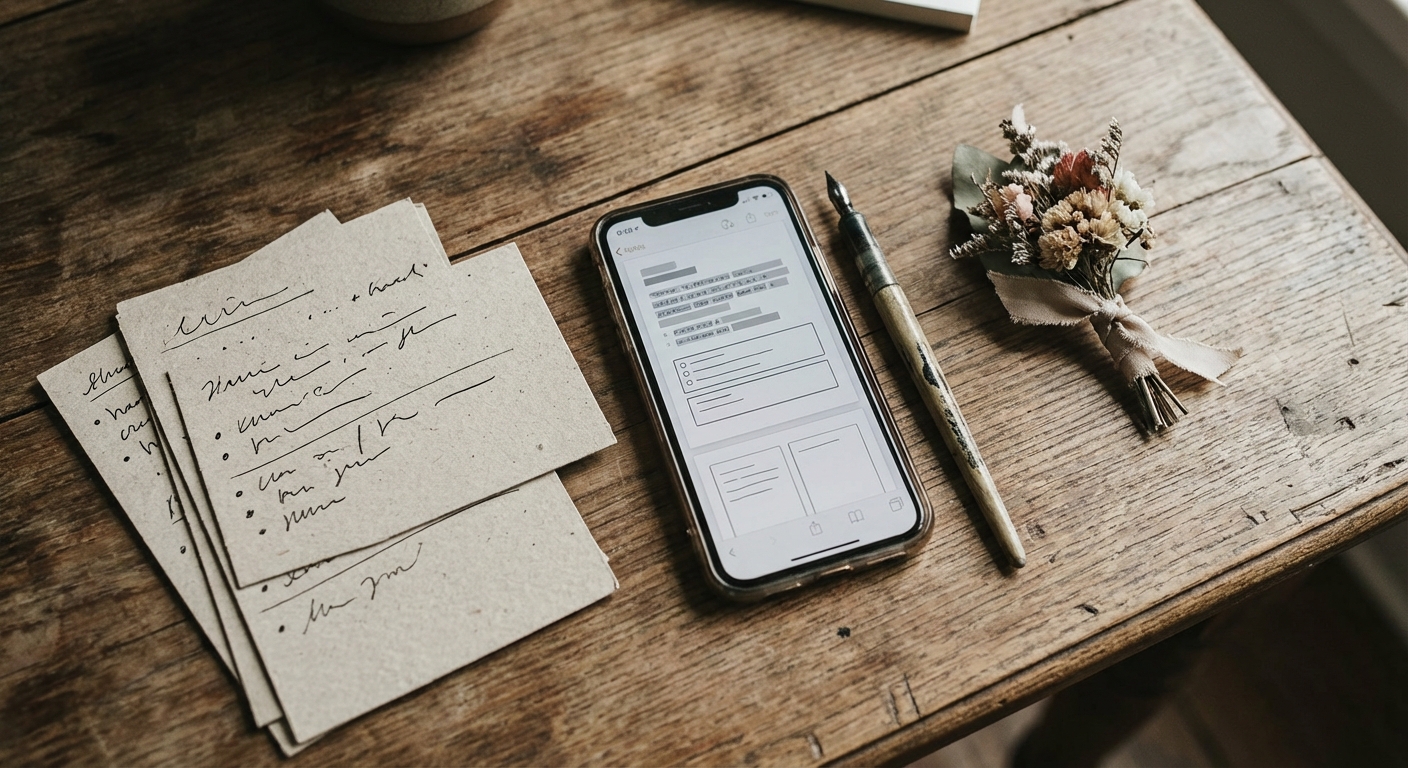 Best man speech cue cards and rehearsal