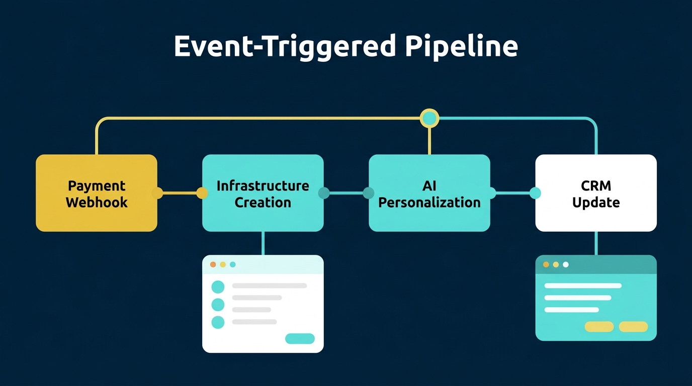 Event-Triggered Onboarding Pipeline Infographic